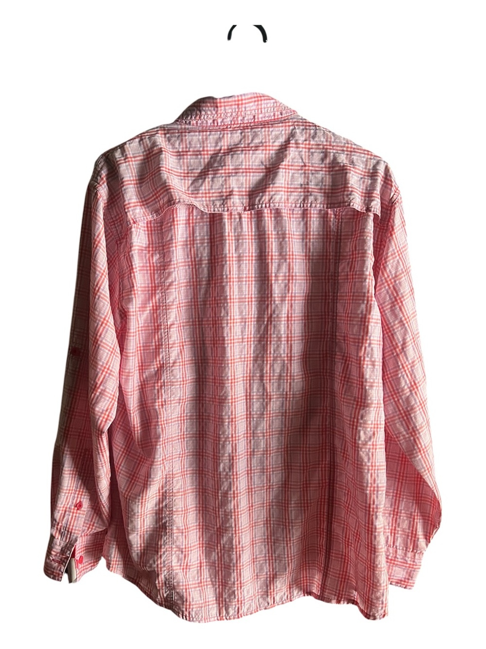 Bass Pro Shops Men's Coral Plaid Button-Down Shirt - Picture 2 of 4